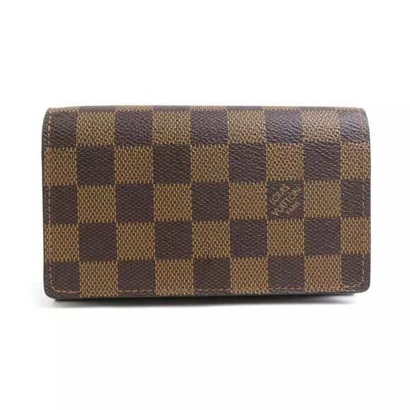 Auth LOUIS VUITTON Damier Ebene Bifold Wallet Brown - Picture 1 of 16